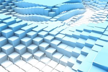 3d rendering, White boxes background