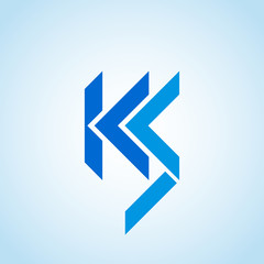 KS, ICS or LCS company logo vector template. Vector logo design with the KS, ICS or LCS initial letters.