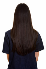 Naklejka premium Back view of young Asian teenage girl 