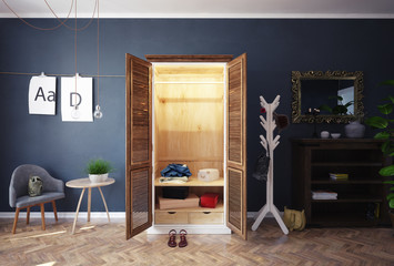 Fototapeta premium home open closet