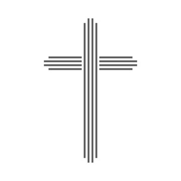 Gray christian cross. Vector illustration.