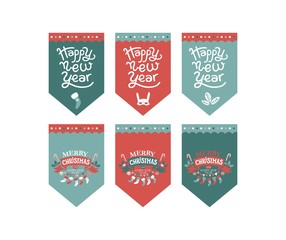 Christmas Flags design set