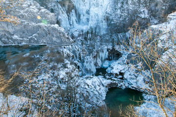 Winter landscape - Plitvice lakes
