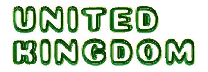 United Kingdom - written on white background
