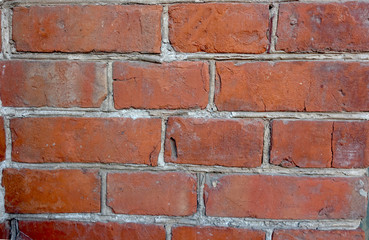 brickwork from old red brick close up