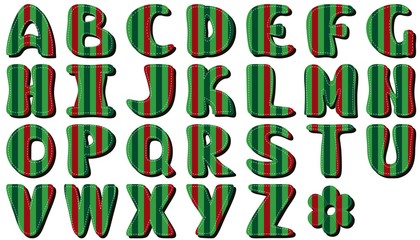 scrapbook alphabet on white background