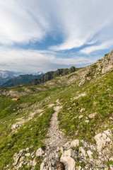 Naklejka na ściany i meble Wanderfpad in den Allgäuer Alpen