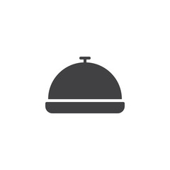 Hotel restaurant food tray vector icon. filled flat sign for mobile concept and web design. Dome food cover simple solid icon. Symbol, logo illustration. Pixel perfect vector graphics
