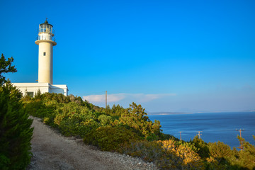 Lefkada island beach lighthouse