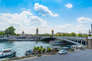Alexander III bridge over Seine river in Paris