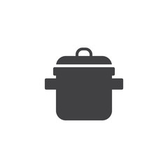 Cooking pot vector icon. filled flat sign for mobile concept and web design. Casserole simple solid icon. Saucepan symbol, logo illustration. Pixel perfect vector graphics