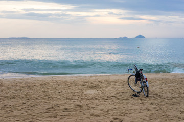 Fototapeta premium bike on the beach