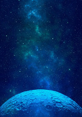 Naklejka premium Nebula and stars in night sky. Space background.