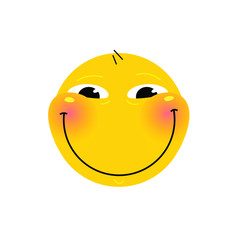 Smiley. Smile. Vector. Emotional smiley for expressions in social networks, chat rooms, messages, mobile and web applications. Emoji yellow face. Symbol, icon.