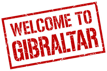 welcome to Gibraltar stamp