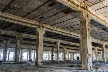 Fototapeta premium Abandoned factory interior in Romania, after the communist regim most of the factories were abandoned.