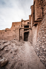 Ruined house in the Draa valley in the Sahara desert near Zagora in central Morocco