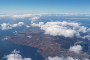 Aerial view of the coast, Lanzarote, Canary Islands, Spain