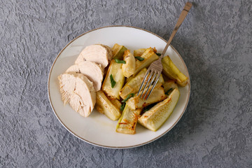 Chicken with squash