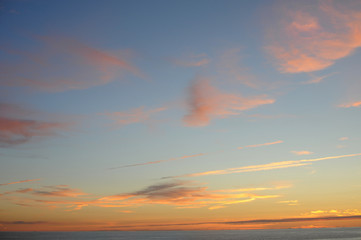 Coucher de soleil sur océan