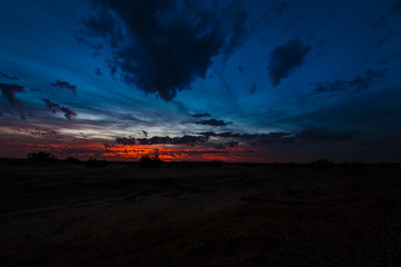 Sunset in the Sahara desert