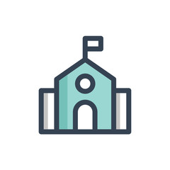 school icon filled outline style