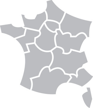 Carte de France stylis&eacute;e 13 r&eacute;gions