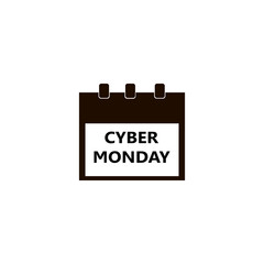 cyber monday on calendar icon. flat design