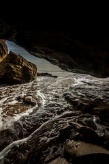 view from a cave on the Atlantic coast near Essaouira, Morocco