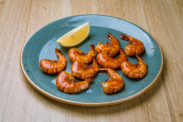 Tiger prawns on the grill