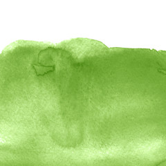 Watercolor abstract green spot, blot. Colorful vintage background, reminiscent of a forest landscape. Green outlines of the silhouette of the forest.  Watercolor background, abstract paint splash.