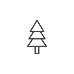 Fir tree outline icon. linear style sign for mobile concept and web design. Pine tree simple line vector icon. Symbol, logo illustration. Pixel perfect vector graphics