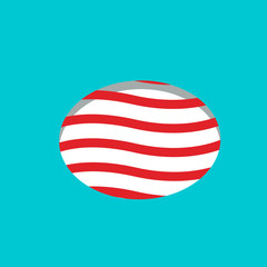 White soap with red waves on a light background.