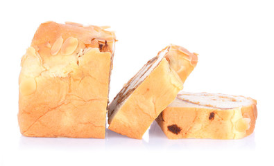 Bread on white background