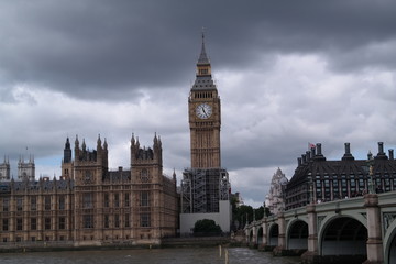 Obraz na płótnie Canvas london big ben, tower bridge and parliment tower