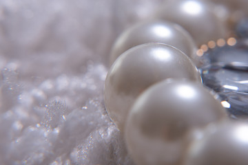 pearl balls on white background