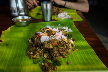 Indian dinner table - kottu rotti