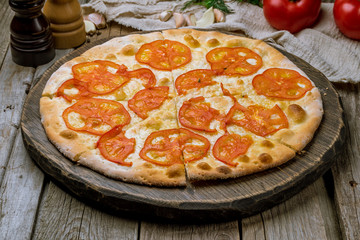 Focaccia with tomatoes