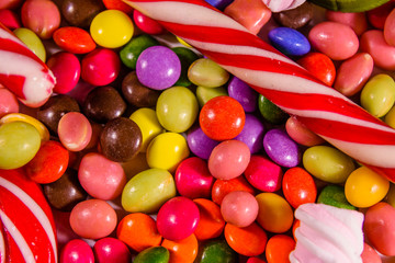 Texture of the different candies for background