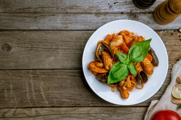 Pasta with seafood
