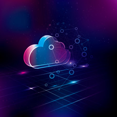 Technology background, cloud computing concept design, network server.