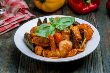 Pasta with seafood