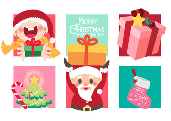 merry christmas card decoration vector