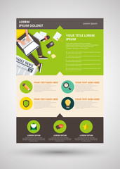 Landing page vector template - flat design. Blogging, writing and journalism. Flat vector illustration