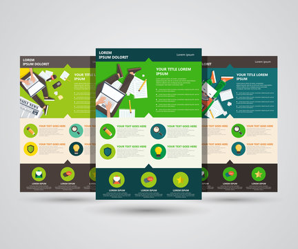 Landing page vector template - flat design. Blogging, writing and journalism. Flat vector illustration