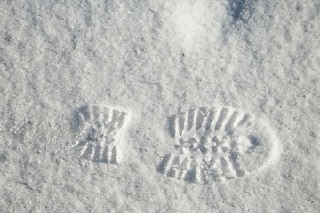 Footprint in snow