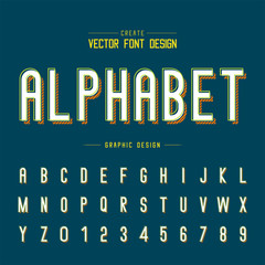 Font and alphabet vector, Letter typeface and number design, Graphic text on background