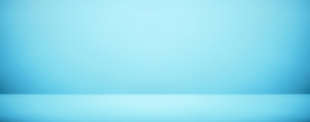 soft blue room studio wall banner and blank background