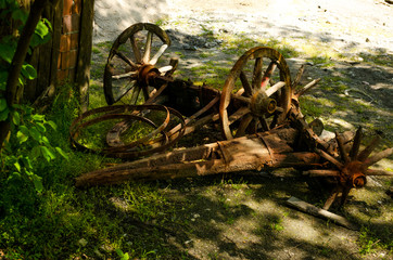 Old Rusty Cart in the Woods