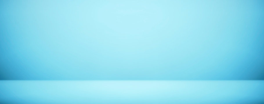 soft blue room studio wall banner and blank background